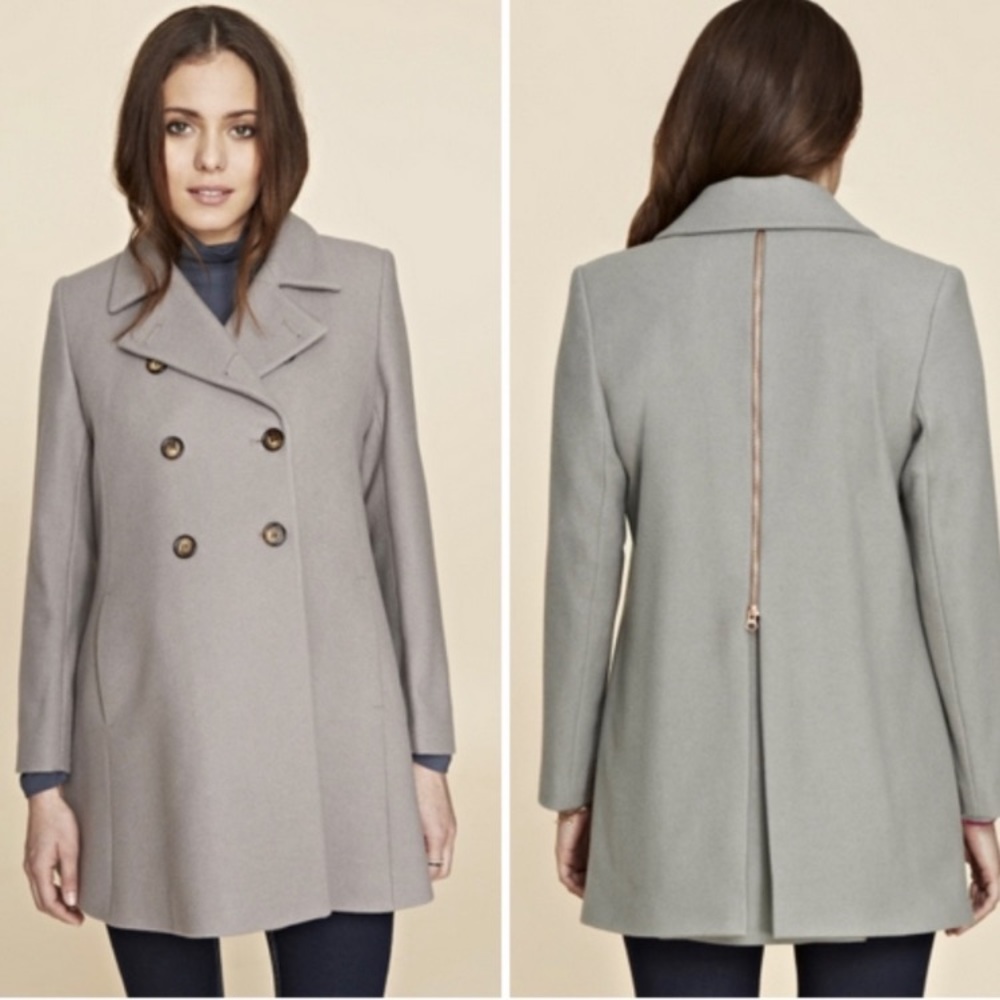 Isabella Oliver grey zip back swing coat